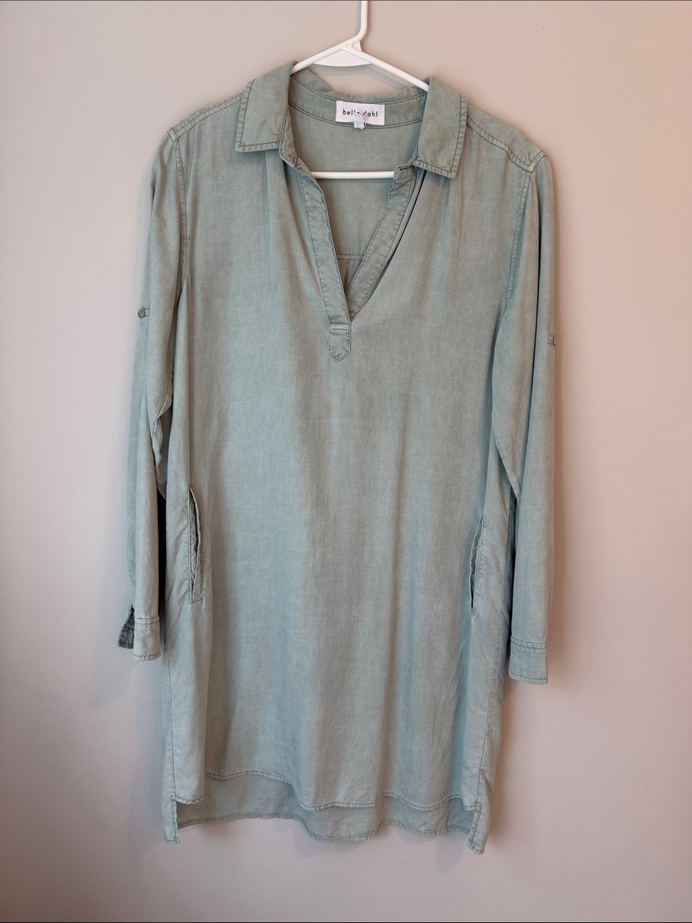 Bella Dahl Sage Green V-Neck Dress